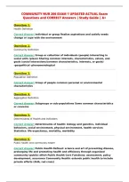 COMMUNITY NUR 206 EXAM 1 UPDATED ACTUAL Exam&NewLine;Questions and CORRECT Answers &vert; Study Guide &vert; A&plus;&NewLine;