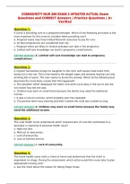 COMMUNITY NUR 206 EXAM 2 UPDATED ACTUAL Exam&NewLine;Questions and CORRECT Answers &vert; Practice Questions &vert; A&plus;&NewLine;Verified