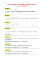 Complete COBIT Certification Exam 2027 Questions and&NewLine;Answers &lpar;Verified&rpar;