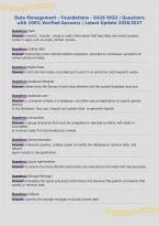 Data Management - Foundations - D426 WGU &vert; Questions&NewLine;with 100&percnt; Verified Answers &vert; Latest Update 2026&sol;2027