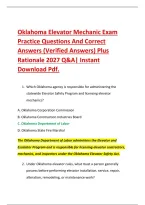 Oklahoma Elevator Mechanic Exam &NewLine;Practice Questions And Correct &NewLine;Answers &lpar;Verified Answers&rpar; Plus &NewLine;Rationale 2027 Q&A&vert; Instant &NewLine;Download Pdf&period;