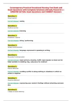 Contemporary Practical Vocational Nursing Test Bank and&NewLine;Exam Questions with Complete Solutions &lpar;Already Passed A&plus;&rpar; &vert;&NewLine;UPDATED ACTUAL Exam Questions and CORRECT Answers