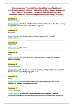 Contemporary Practical Vocational Nursing Test Bank&NewLine;Certification Exam Edition &vert; UPDATED ACTUAL Exam Questions&NewLine;and CORRECT Answers &vert; Complete Exam Questions and&NewLine;Accurate Answers with Full Explanations &lpar;Already Passed A&plus;&rpar;&NewLine;