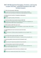 MGT 300 Management Principles&comma; Functions&comma; and Course&NewLine;Content Overview &vert; UPDATED Questions with 100&percnt;&NewLine;Verified Answers