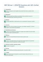 MGT 300 test 1 &vert; UPDATED Questions with 100&percnt; Verified&NewLine;Answers&NewLine;