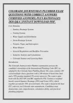 Colorado Journeyman Plumber Exam &NewLine;Questions With Correct Answers &NewLine;&lpar;Verified Answers&rpar; Plus Rationales &NewLine;2026 Q&A &vert; Instant Download Pdf&period;