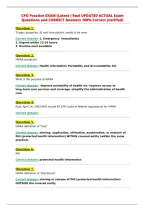 CPO Practice EXAM &lpar;Latest &rpar; Real UPDATED ACTUAL Exam&NewLine;Questions and CORRECT Answers 100&percnt; Correct &lpar;verified&rpar;