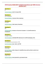 CPO Practice EXAM 2027 Complete Questions and 100&percnt; Correct&NewLine;Answers &lpar;A&plus;&rpar;