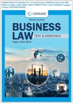 Solution Manual for Business Law&colon; Text & Exercises &lpar;MindTap Course List&rpar; 10th Edition by Roger LeRoy Miller &vert; ISBN&colon; 9780357717417 &vert; Latest &lpar;2026&sol;2027&rpar; Updated Version &lbrace;JUST RELEASED&rcub;