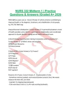 NURS 332 Midterm 1 &vert; Practice Questions & Answers &vert;Graded A&plus; 2026