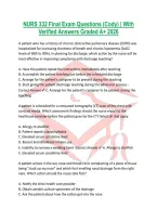 NURS 332 Final Exam Questions &lpar;Cody&rpar; &vert; With Verified Answers Graded A&plus; 2026