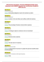 CPO Practice Test Bank &vert; Practice UPDATED ACTUAL Exam&NewLine;Questions and CORRECT Answers for Certification Graded A&plus;&NewLine;100&percnt; Success