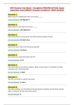CPO Practice Test Bank &vert; Complete UPDATED ACTUAL Exam&NewLine;Questions and CORRECT Answers Graded A&plus; 100&percnt; Verified&NewLine;