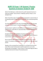 NURS 332 Exam 1 &lpar;All Quizzes&rpar; &vert; Practice Questions & Answers Graded A&plus; 2026