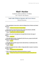 Complete Testbank for Foundations of Brain and Behavior&comma; 5th Edition&NewLine;Neil V&period; Watson & S&period; Marc Breedlove over 340 questions and correct answers &NewLine;