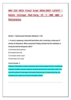 NSG 233 HESI Final Exam 2026&sol;2027 &ndash; 200 Practice Q&A with Detailed Rationales &vert; Galen College Medical-Surgical Nursing II Study Guide