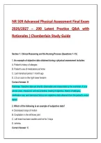 NR 509 Advanced Physical Assessment Final Exam 2026&sol;2027 &ndash; 200 Practice Q&A with Detailed Rationales &vert; Chamberlain University Study Guide