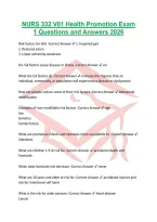 NURS 332 V01 Health Promotion Exam 1 Questions and Answers 2026