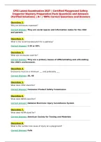 CPSI Latest Examination 2027 &vert; Certified Playground Safety&NewLine;Inspector Mastery Preparation Pack Questions and Answers&NewLine;&lpar;Verified Solutions&rpar; &vert; A&plus; &vert; 100&percnt; Correct Questions and Answers