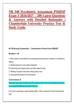NR 548 Psychiatric Assessment PMHNP Exam 3 2026&sol;2027 &ndash; 200 Practice Q&A with Detailed Rationales &vert; Chamberlain University Study Guide