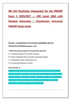 NR 548 Psychiatric Assessment for the PMHNP Exam 2 2026&sol;2027 &ndash; 200 Practice Q&A with Detailed Rationales &vert; Chamberlain University Study Guide