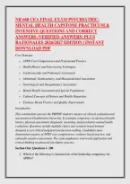 Nr 668 Cea Final Exam Psychiatric&NewLine;Mental Health Capstone Practicum & &NewLine;Intensive Questions And Correct &NewLine;Answers &lpar;Verified Answers&rpar; Plus &NewLine;Rationales 2026&sol;2027 Edition &vert; Instant &NewLine;Download Pdf
