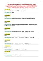 CPSI Latest Examination &vert; Certified Playground Safety&NewLine;Inspector Ultimate Preparation Resource UPDATED ACTUAL&NewLine;Exam Questions and CORRECT Answers &lpar;Verified&rpar;