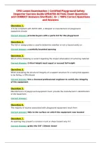 CPSI Latest Examination &vert; Certified Playground Safety&NewLine;Inspector Success Guide UPDATED ACTUAL Exam Questions&NewLine;and CORRECT Answers &lpar;Verified&rpar; &vert; A&plus; &vert; 100&percnt; Correct Questions&NewLine;and Answers