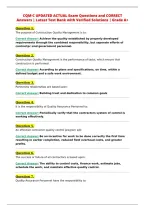 CQM-C UPDATED ACTUAL Exam Questions and CORRECT&NewLine;Answers &vert; Latest Test Bank with Verified Solutions &vert; Grade A&plus;