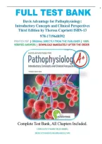 Test Bank - Davis Advantage for Pathophysiology &lpar;3rd Edition by Capriotti&rpar;