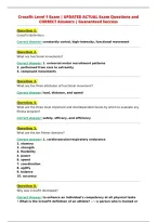 Crossfit Level 1 Exam &vert; UPDATED ACTUAL Exam Questions and&NewLine;CORRECT Answers &vert; Guaranteed Success&NewLine;