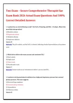 Tmc Exam &ndash; Secure Comprehensive Therapist Sae &NewLine;Exam Bank 2026 Actual Exam Questions And 100&percnt; &NewLine;Correct Detailed Answers