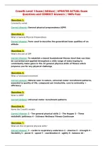Crossfit Level 1 Exam &lpar; Edition&rpar; &vert; UPDATED ACTUAL Exam&NewLine;Questions and CORRECT Answers &vert; 100&percnt; Pass