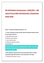 NR 328 Pediatric Nursing Exam 1 2026&sol;2027 &ndash; 200 Practice Q&A with Detailed Rationales &vert; Chamberlain University Study Guide