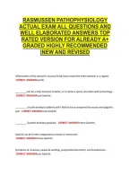 Rasmussen Pathophysiology &NewLine;Actual Exam All Questions And &NewLine;Well Elaborated Answers Top &NewLine;Rated Version For Already A&plus; &NewLine;Graded Highly Recommended &NewLine;&vert;New And Revised 