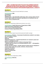 CSPR - Certified Specialist Payment Rep &lpar;HFMA&rpar; Updated&NewLine;UPDATED ACTUAL Exam Questions and CORRECT Answers &vert;&NewLine;Latest Practice Review with Detailed Explanations &vert; Grade A&plus;