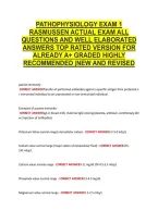 Pathophysiology Exam 1 &NewLine;Rasmussen Actual Exam All &NewLine;Questions And Well Elaborated &NewLine;Answers Top Rated Version For &NewLine;Already A&plus; Graded Highly &NewLine;Recommended &vert;New And Revised