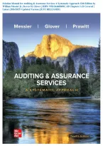 Solution Manual for Auditing & Assurance Services A Systematic Approach 12th Edition by William Messier Jr&comma; Steven M&period; Glover &vert; ISBN&colon; 9781264468690 &vert; All Chapters 1-21 Covered &vert; Latest &lpar;2026&sol;2027&rpar; Updated Version &lbrace;JUST RELEASED&rcub;