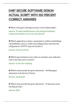 D487 Secure Software Design Actual Script With 100 Percent Correct Answers&period;