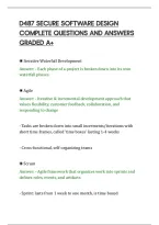 D487 Secure Software Design&NewLine;Complete Questions And Answers&NewLine;Graded A&plus;&NewLine;