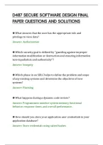 D487 Secure Software Design Final Paper Questions And Solutions