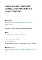 D487 Secure Software Design&NewLine;Updated Actual Questions And&NewLine;Correct Answers
