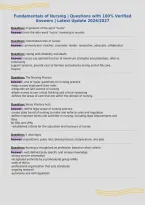 Fundamentals of Nursing &vert; Questions with 100&percnt; Verified&NewLine;Answers &vert; Latest Update 2026&sol;2027
