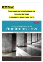 Test Bank for Contemporary Canadian Business Law&comma; Principles and Cases 12th Edition By John Willes &lpar;1&rpar;