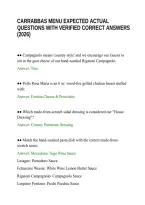 Carrabbas Menu Expected Actual Questions With Verified Correct Answers &lpar;2026&rpar;&period;Pdf&NewLine;&NewLine;