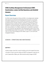 IFMA Facilities Management Professional &lpar;FMP&rpar; &NewLine;Examination &vert; Latest Verified Questions and Detailed &NewLine;Answers 