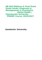 NR 605 Midterm & Final Exam Study Guide&colon; Diagnosis & Management in Psychiatrics Mental Healtḥ &vert; Chamberlain University  PMHNP Course 2026&sol;2027  Latest Update