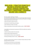 Hesi Level 1 Practice Exam Fully &NewLine;Solved & Updated 2026-2027 &NewLine;&lpar;Latest Version Verified For &NewLine;Accuracy&rpar; &lpar;Questions &plus; Answers&rpar; &NewLine;Solved 100&percnt; Correct&excl;