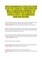 Hesi Fundamentals Practice Exam &NewLine;&num;1 Actual Exam All Questions And &NewLine;Well Elaborated Answers Top &NewLine;Rated Version For Already A&plus; &NewLine;Graded Highly Recommended &NewLine;&vert;New And Revised