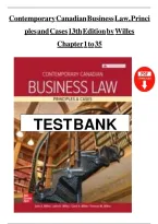 Test Bank for Contemporary Canadian Business Law&comma; Principles and Cases 12th Edition By John Willes